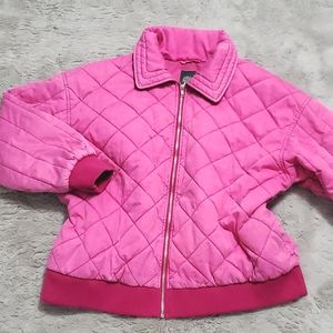 Hot pink quilted dolman like jacket